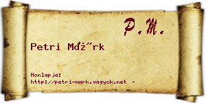 Petri Márk névjegykártya